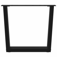 Produktbild för Soffbordsben V-formade 2 st svarta 60x(42-43,3) cm stål