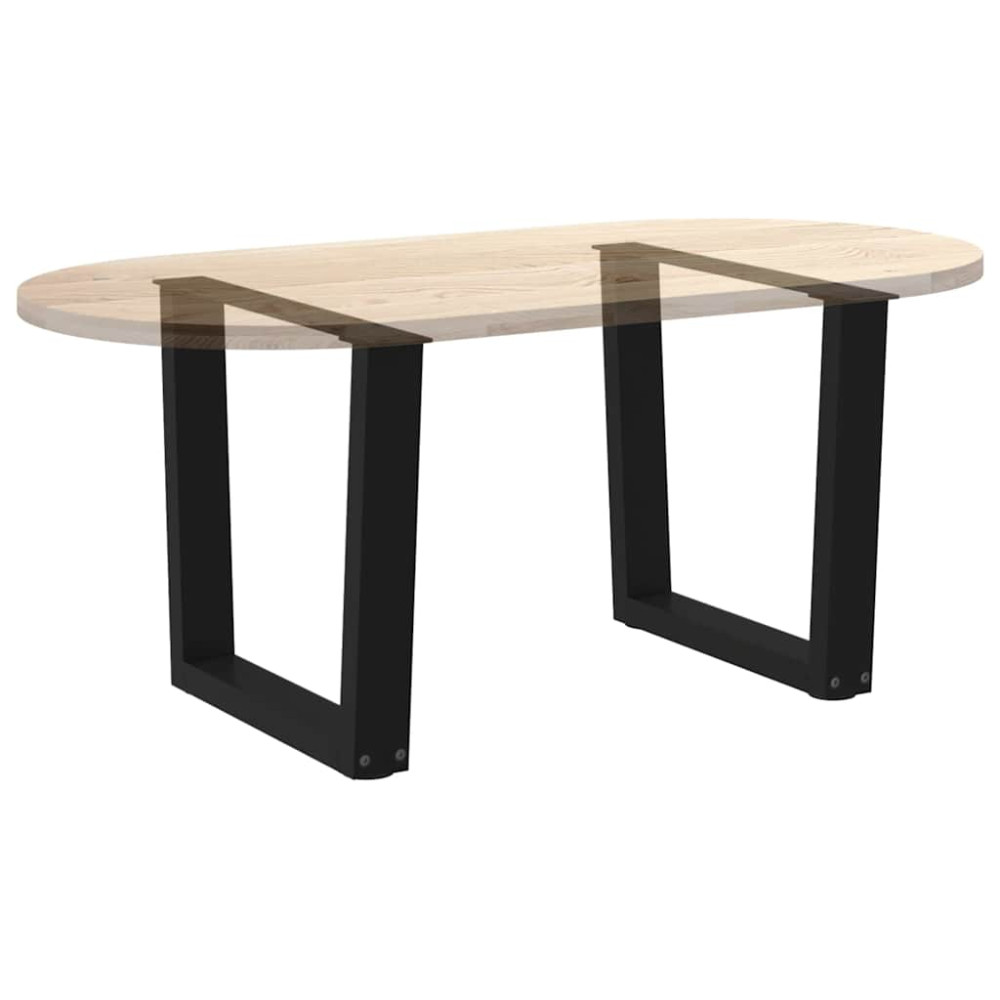 Produktbild för Soffbordsben V-formade 2 st svarta 60x(42-43,3) cm stål