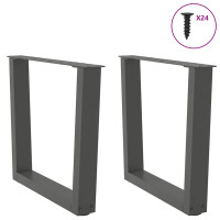 Produktbild för Soffbordsben V-formade 2 st antracit 60x(42-43,3) cm stål