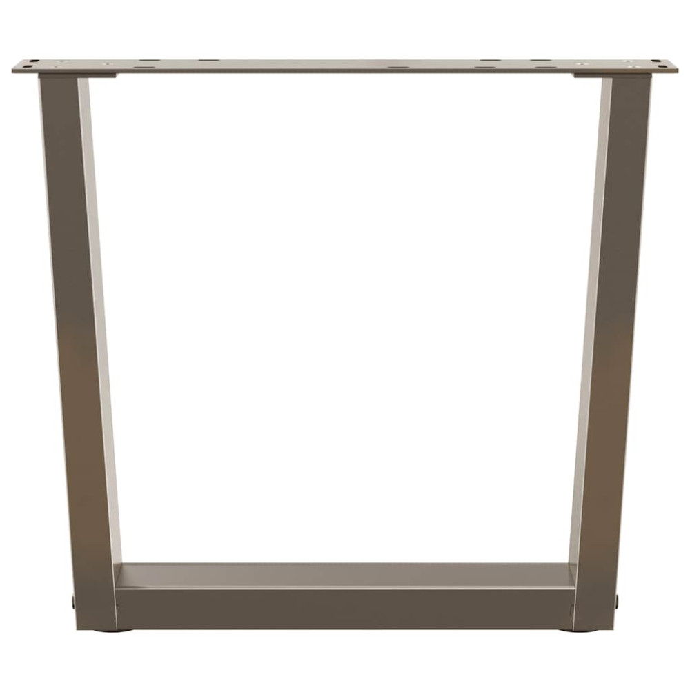 Produktbild för Soffbordsben V-formade 2 st naturstål 60x(42-43,3) cm stål