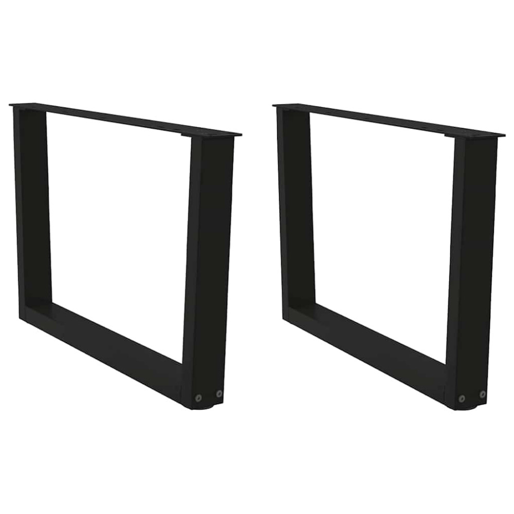 Produktbild för Soffbordsben V-formade 2 st svarta 70x(42-43,3) cm stål