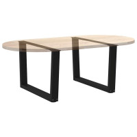 Produktbild för Soffbordsben V-formade 2 st svarta 70x(42-43,3) cm stål