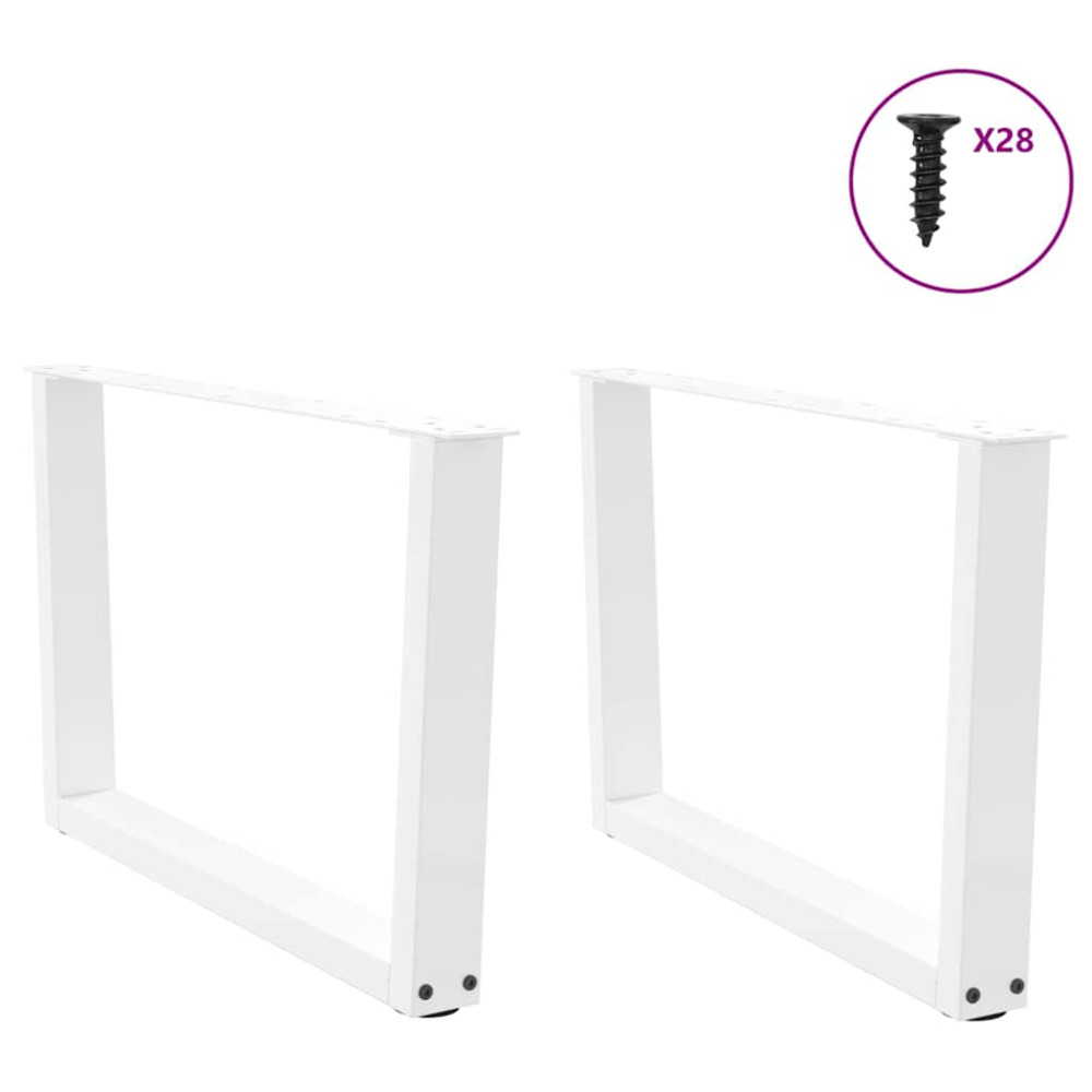 Produktbild för Soffbordsben V-formade 2 st vita 70x(42-43,3) cm stål