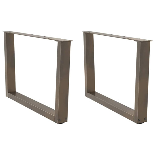 vidaXL Soffbordsben V-formade 2 st naturstål 70x(42-43,3) cm stål