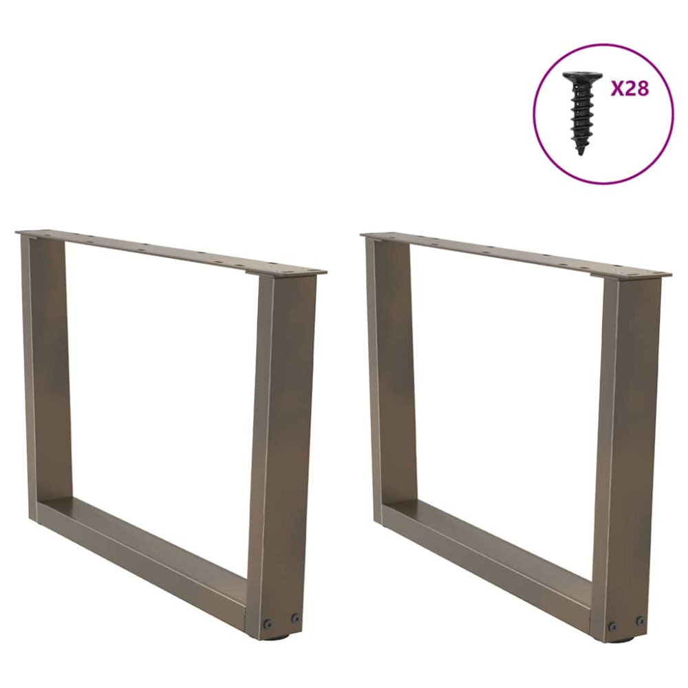 Produktbild för Soffbordsben V-formade 2 st naturstål 70x(42-43,3) cm stål