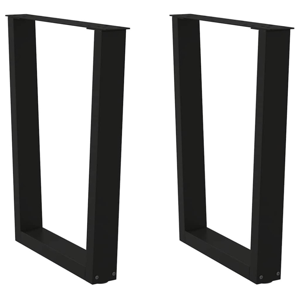 Produktbild för Matbordsben V-formade 2 st svarta 60x(72-73,3) cm stål