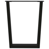 Produktbild för Matbordsben V-formade 2 st svarta 60x(72-73,3) cm stål