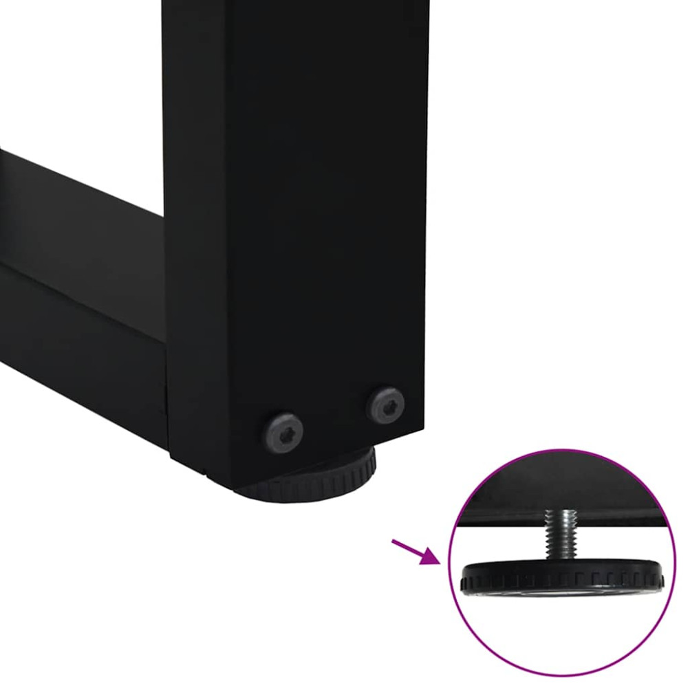 Produktbild för Matbordsben V-formade 2 st svarta 60x(72-73,3) cm stål