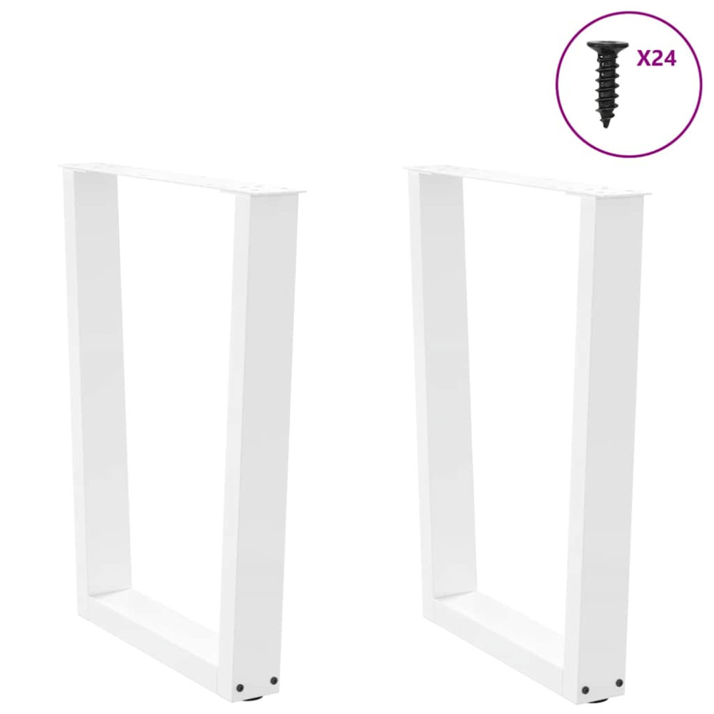 Produktbild för Matbordsben V-formade 2 st vita 60x(72-73,3) cm stål