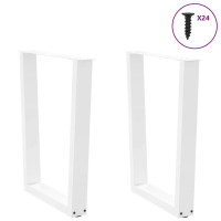Produktbild för Matbordsben V-formade 2 st vita 60x(72-73,3) cm stål
