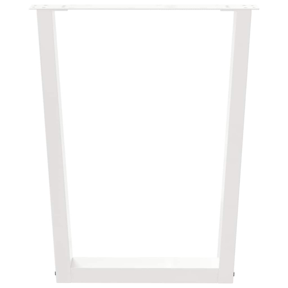 Produktbild för Matbordsben V-formade 2 st vita 60x(72-73,3) cm stål