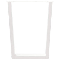 Produktbild för Matbordsben V-formade 2 st vita 60x(72-73,3) cm stål