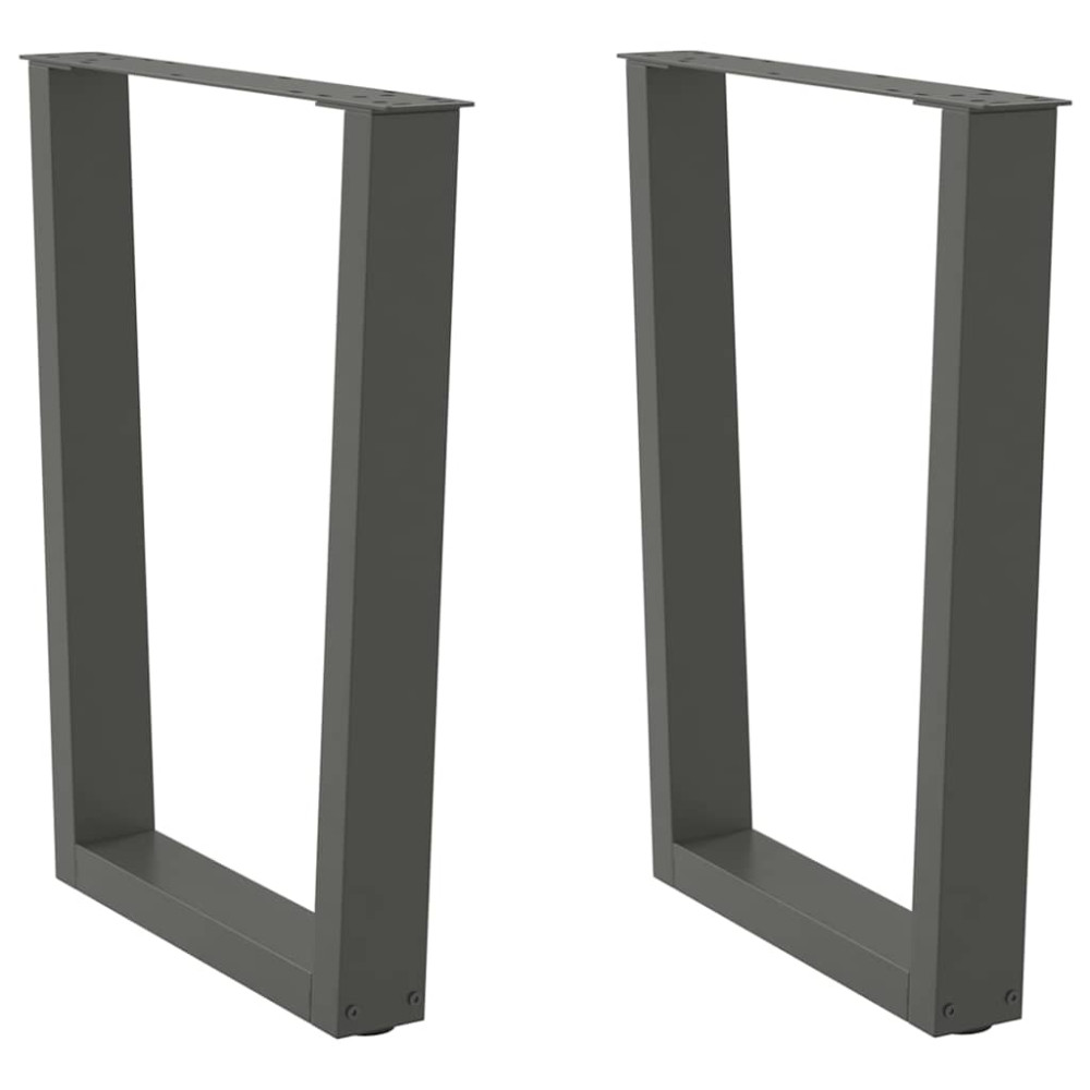 Produktbild för Matbordsben V-formade 2 st antracit 60x(72-73,3) cm stål
