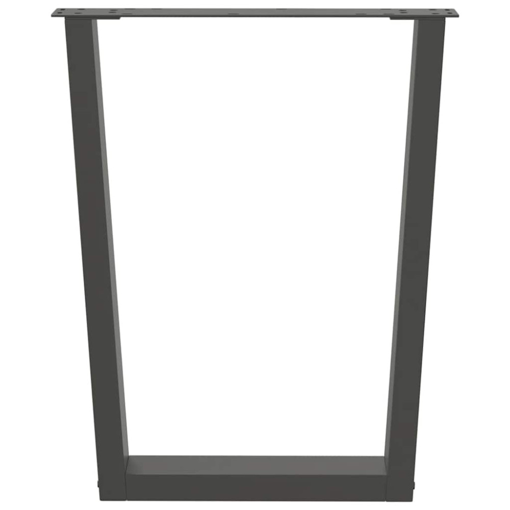Produktbild för Matbordsben V-formade 2 st antracit 60x(72-73,3) cm stål