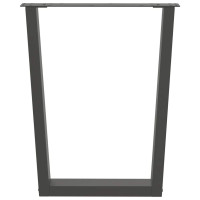 Produktbild för Matbordsben V-formade 2 st antracit 60x(72-73,3) cm stål