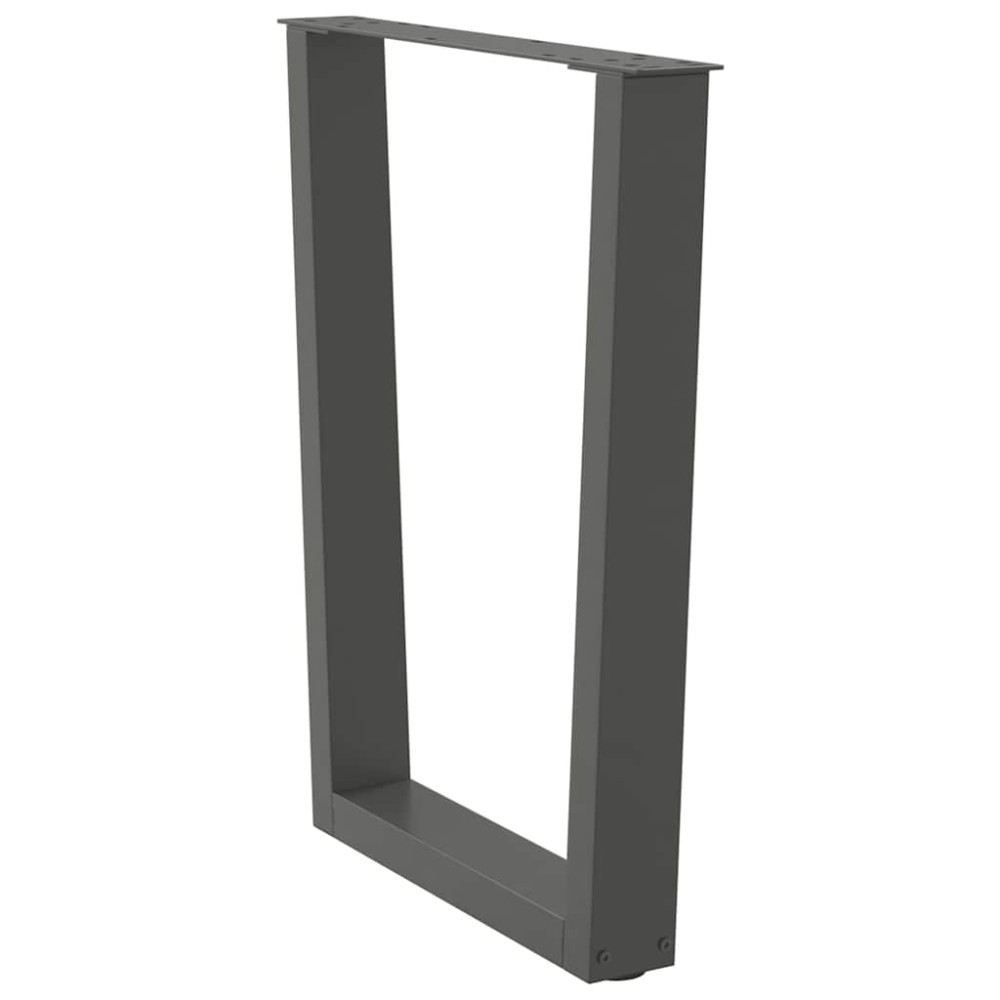 Produktbild för Matbordsben V-formade 2 st antracit 60x(72-73,3) cm stål
