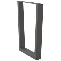 Produktbild för Matbordsben V-formade 2 st antracit 60x(72-73,3) cm stål