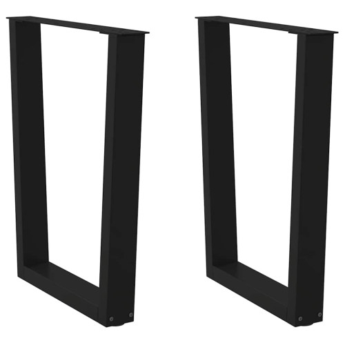vidaXL Matbordsben V-formade 2 st svarta 70x(72-73,3) cm stål