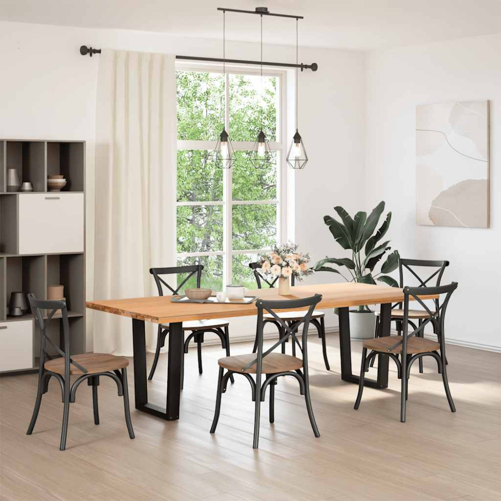 Produktbild för Matbordsben V-formade 2 st svarta 70x(72-73,3) cm stål