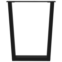 Produktbild för Matbordsben V-formade 2 st svarta 70x(72-73,3) cm stål