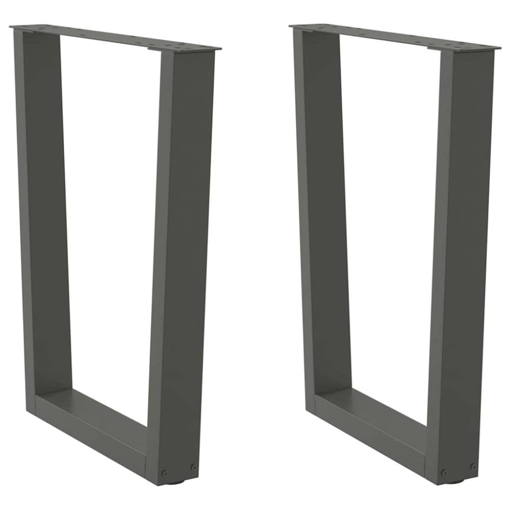 Produktbild för Matbordsben V-formade 2 st antracit 70x(72-73,3) cm stål