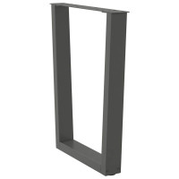 Produktbild för Matbordsben V-formade 2 st antracit 70x(72-73,3) cm stål