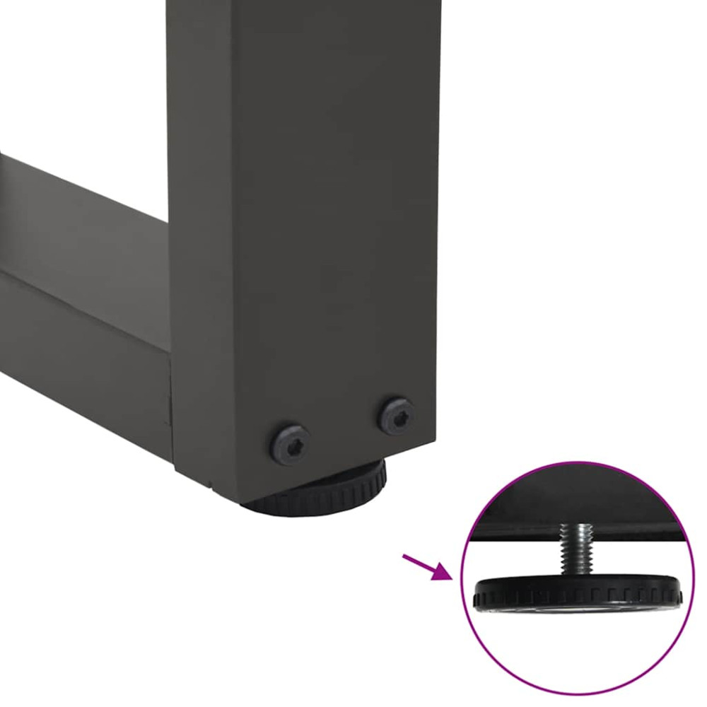 Produktbild för Matbordsben V-formade 2 st antracit 70x(72-73,3) cm stål