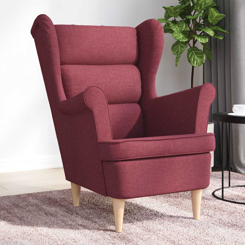 Produktbild för Fåtölj vinröd 74x84x100 cm tyg