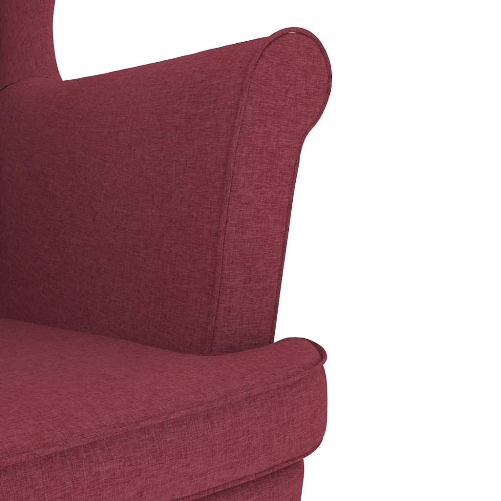 Produktbild för Fåtölj vinröd 74x84x100 cm tyg