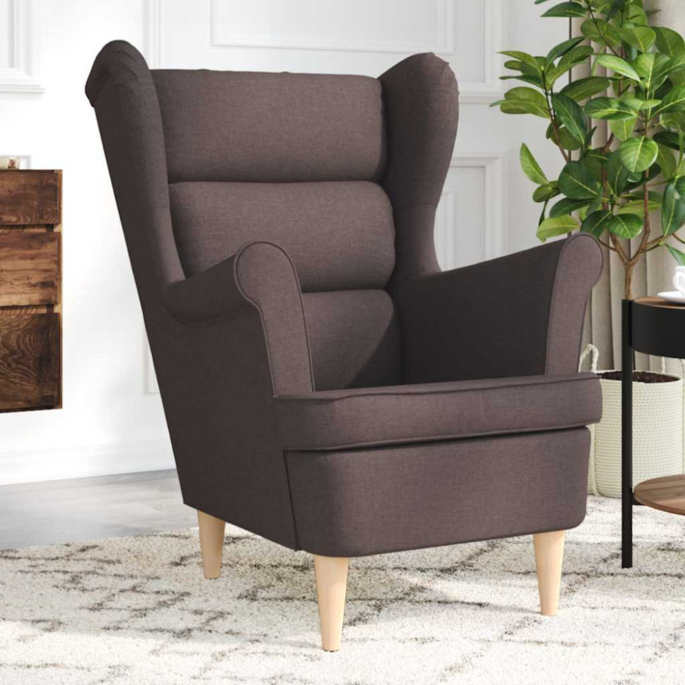 Produktbild för Fåtölj mörkbrun 74x84x100 cm tyg
