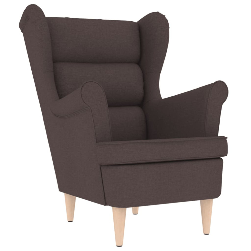 Produktbild för Fåtölj mörkbrun 74x84x100 cm tyg