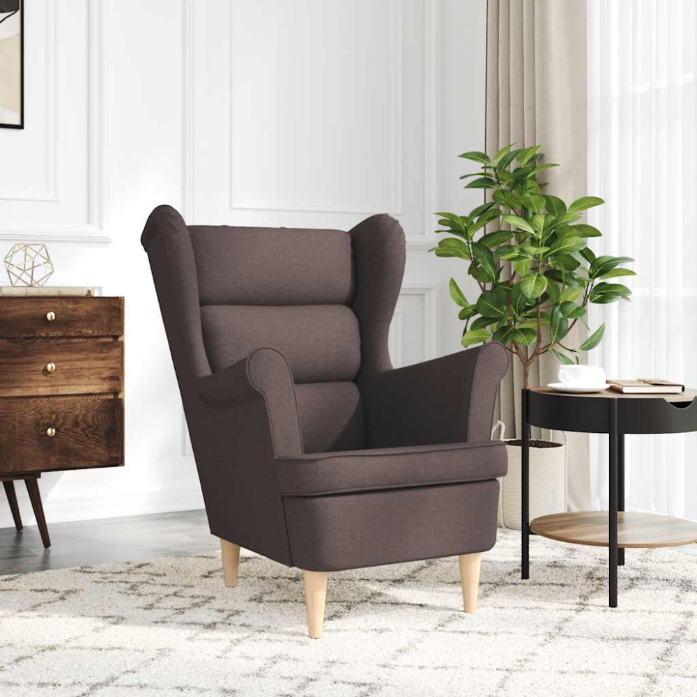 Produktbild för Fåtölj mörkbrun 74x84x100 cm tyg