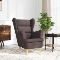 Produktbild för Fåtölj mörkbrun 74x84x100 cm tyg