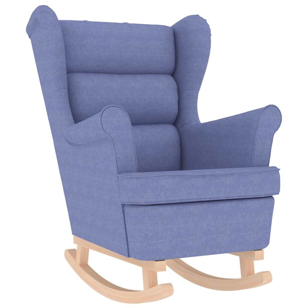 Produktbild för Gungstol Jeans blå 74x90x102 cm tyg