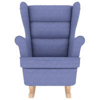 Produktbild för Gungstol Jeans blå 74x90x102 cm tyg