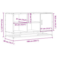 Produktbild för Skobänk grå sonoma 100x40x53,5 cm konstruerat trä och metall