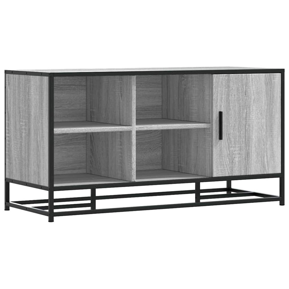 Produktbild för Skobänk grå sonoma 100x40x53,5 cm konstruerat trä och metall