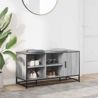 Produktbild för Skobänk grå sonoma 100x40x53,5 cm konstruerat trä och metall