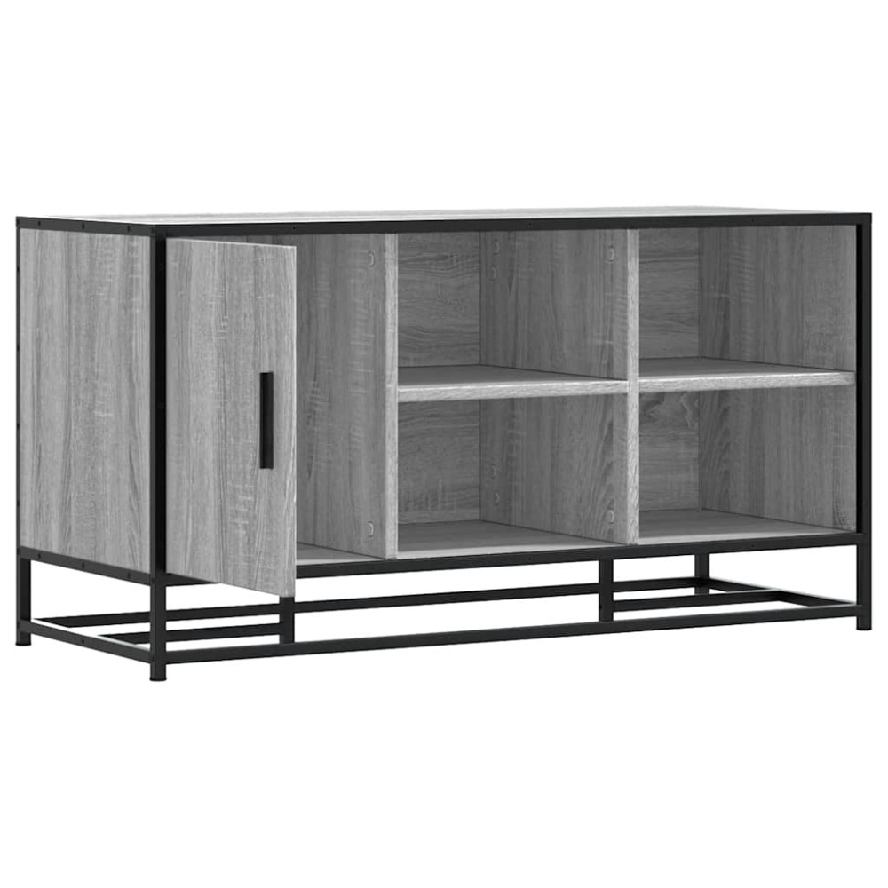 Produktbild för Skobänk grå sonoma 100x40x53,5 cm konstruerat trä och metall