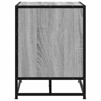 Produktbild för Skobänk grå sonoma 100x40x53,5 cm konstruerat trä och metall