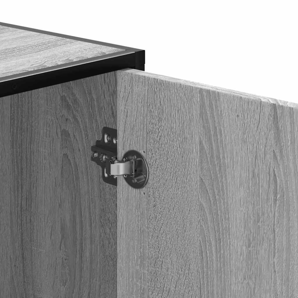 Produktbild för Skobänk grå sonoma 100x40x53,5 cm konstruerat trä och metall