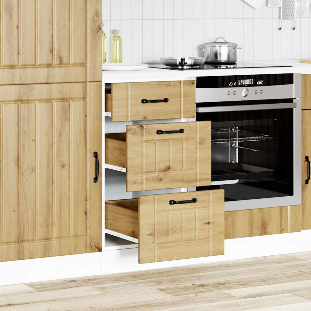 Produktbild för Basskåp för kök Lucca artisan ek konstruerat trä