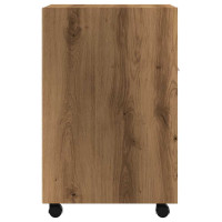 Produktbild för Skåp med hjul artisan ek 33x38x60 cm konstruerat trä