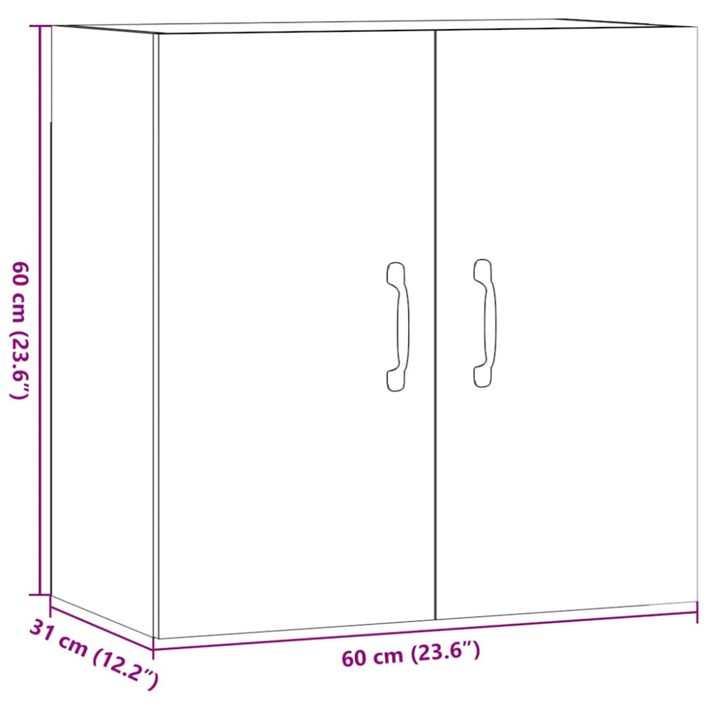 Produktbild för Väggskåp artisan ek 60x31x60 cm konstruerat trä