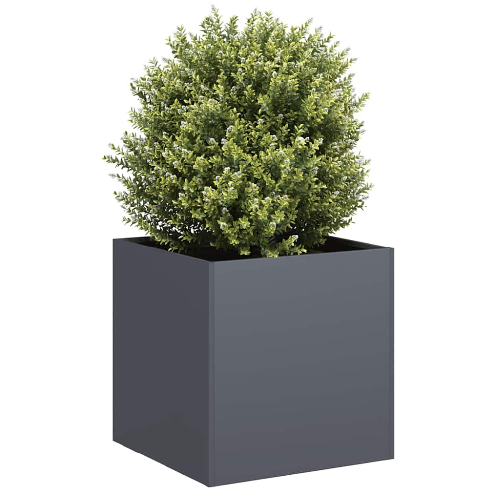 Produktbild för Odlingslåda antracit 40x40x40 cm kallvalsat stål