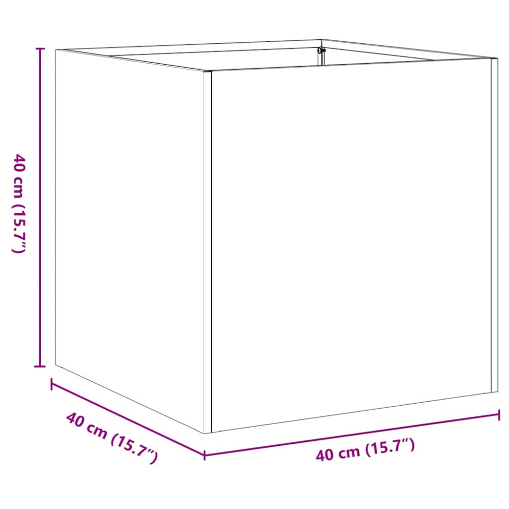 Produktbild för Odlingslåda antracit 40x40x40 cm kallvalsat stål