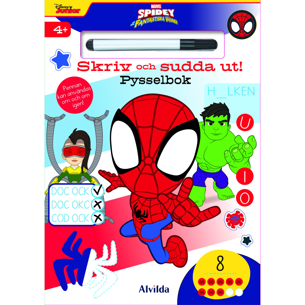 Produktbild för Marvel Spidey - Skriv och sudda ut! Pysselbok (häftad)