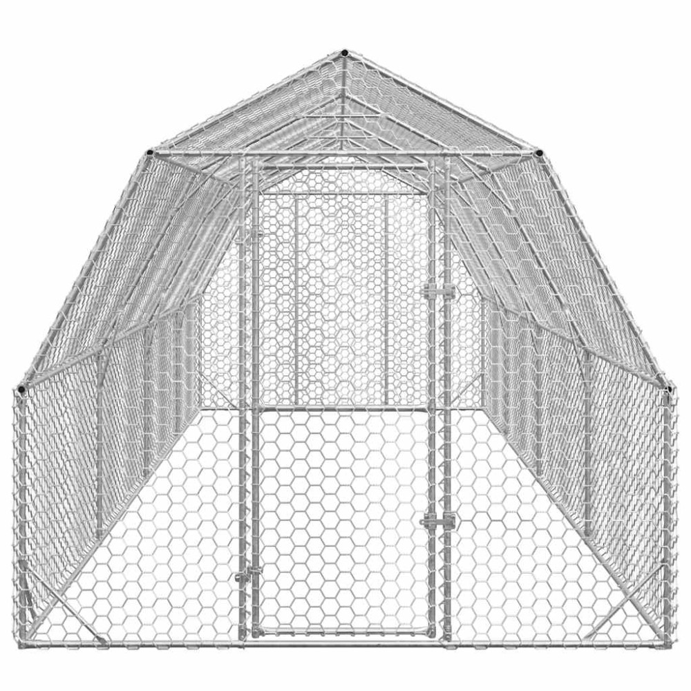 Produktbild för Hönsgård 2,5x8x2,25 m galvaniserat stål