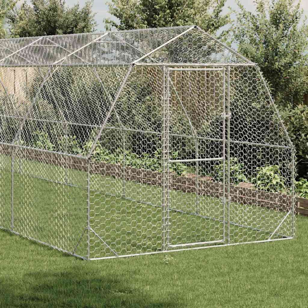 Produktbild för Hönsgård 2,5x10x2,25 m galvaniserat stål