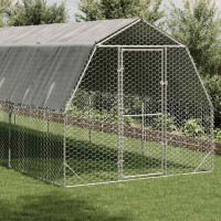 Produktbild för Hönsgård med tak 2,5x6x2,25 m galvaniserat stål